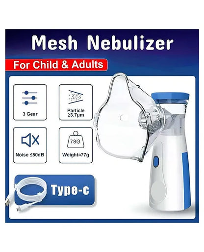 Portable Mesh Nebulizer, Silent & Compact Nebulizer Machine for Adult and Kids